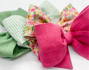 Green Apple Linen Bow