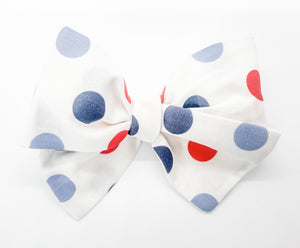 Red White and Blue Dot Bow