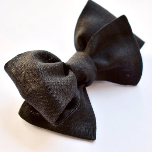 Black Linen Bow