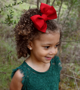 Christmas Red Linen Bow