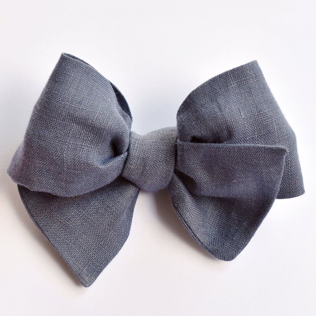 Denim Linen Bow