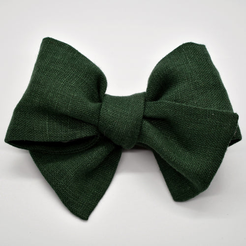 Evergreen Linen Bow