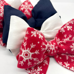 Navy Taffeta Bow