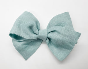 Mint Linen Bow