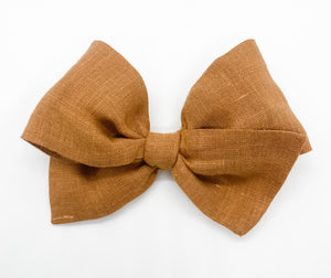 Camel Linen Bow