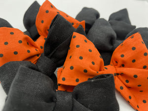 Orange/Black Polka Dot Bow