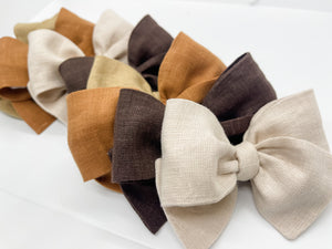 Camel Linen Bow