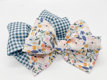 Load image into Gallery viewer, Blue Gingham Bow