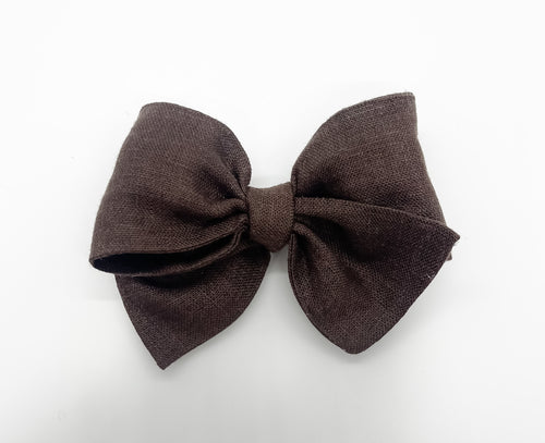 Chocolate Linen Bow