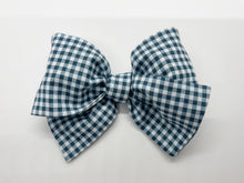 Load image into Gallery viewer, Blue Gingham Bow