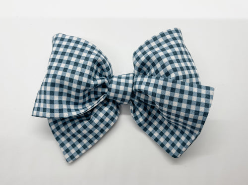 Blue Gingham Bow