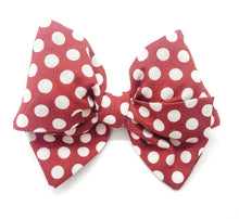 Load image into Gallery viewer, Red and White Polka Dot Bow