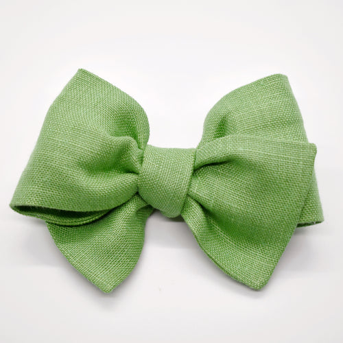 Green Apple Linen Bow