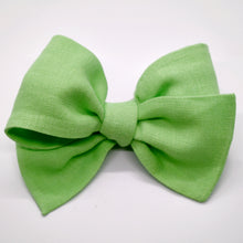 Load image into Gallery viewer, Lime Green Linen Bow