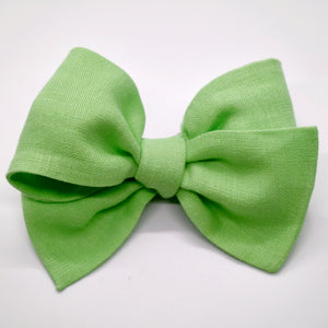 Lime Green Linen Bow