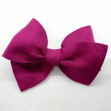 Load image into Gallery viewer, Magenta Linen Bow