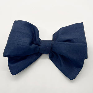 Navy Taffeta Bow