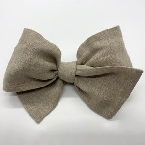 Oatmeal Linen Bow