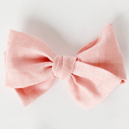 Petal Pink Linen Bow