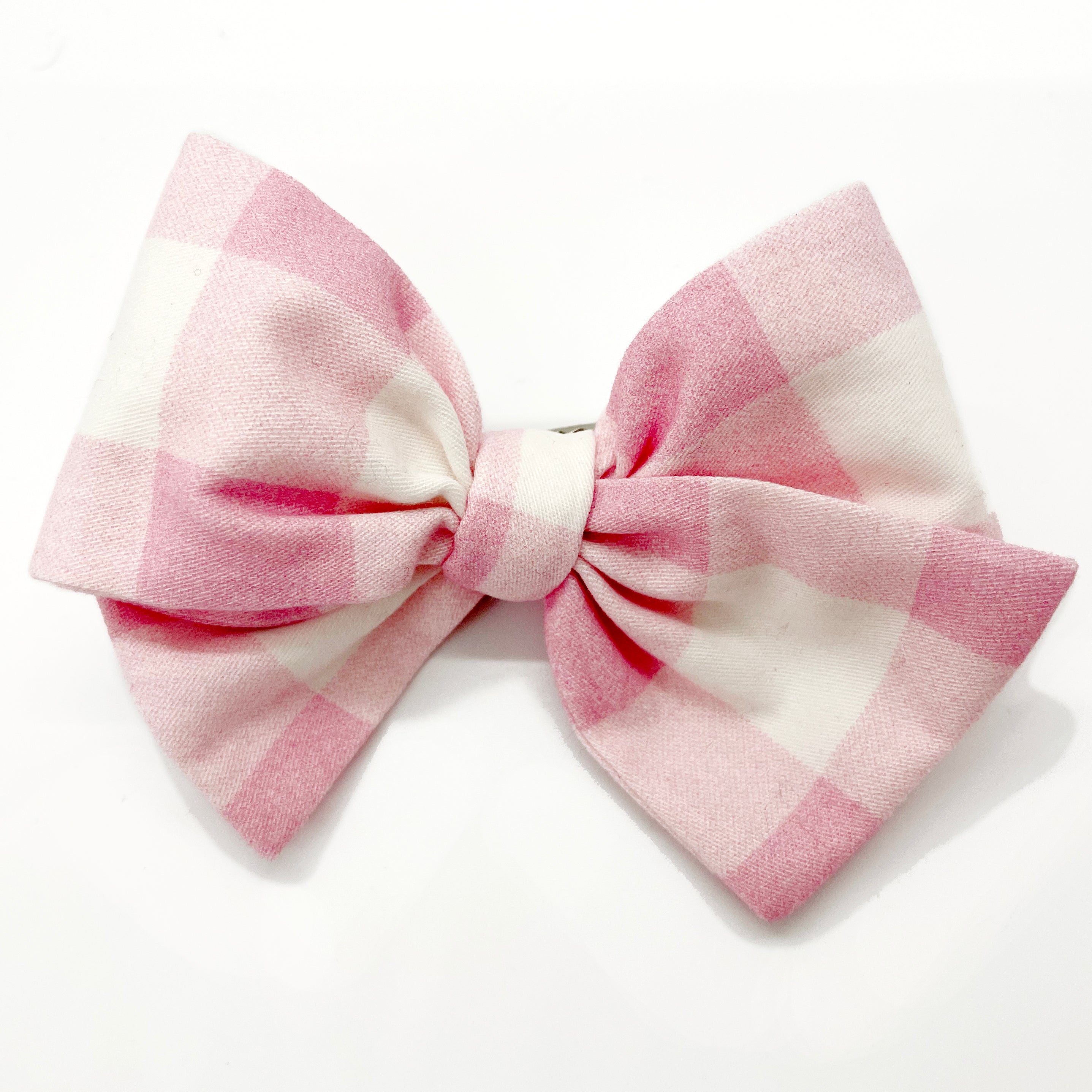 Pre-tied Gingham Bow with Twist Tie: Light Pink