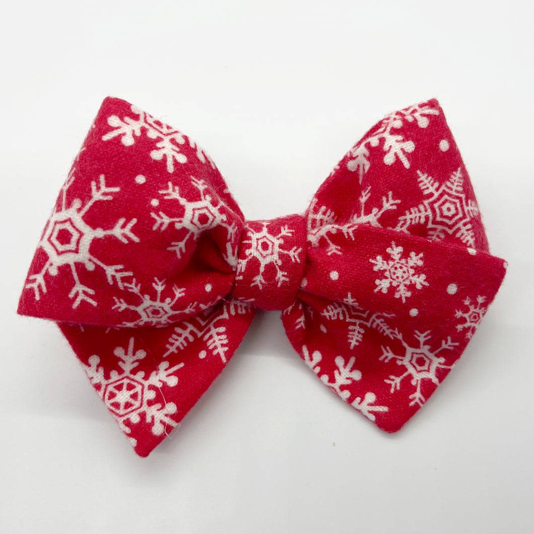 Snowflake Flannel Bow