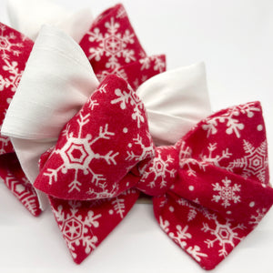 Snowflake Flannel Bow