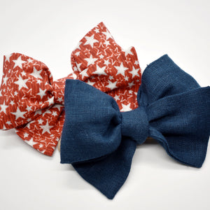 Navy Linen Bow