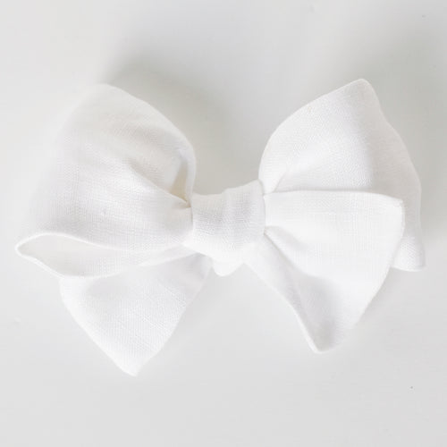 Classic White Linen Bow