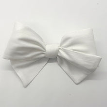 Load image into Gallery viewer, White Taffeta Bow